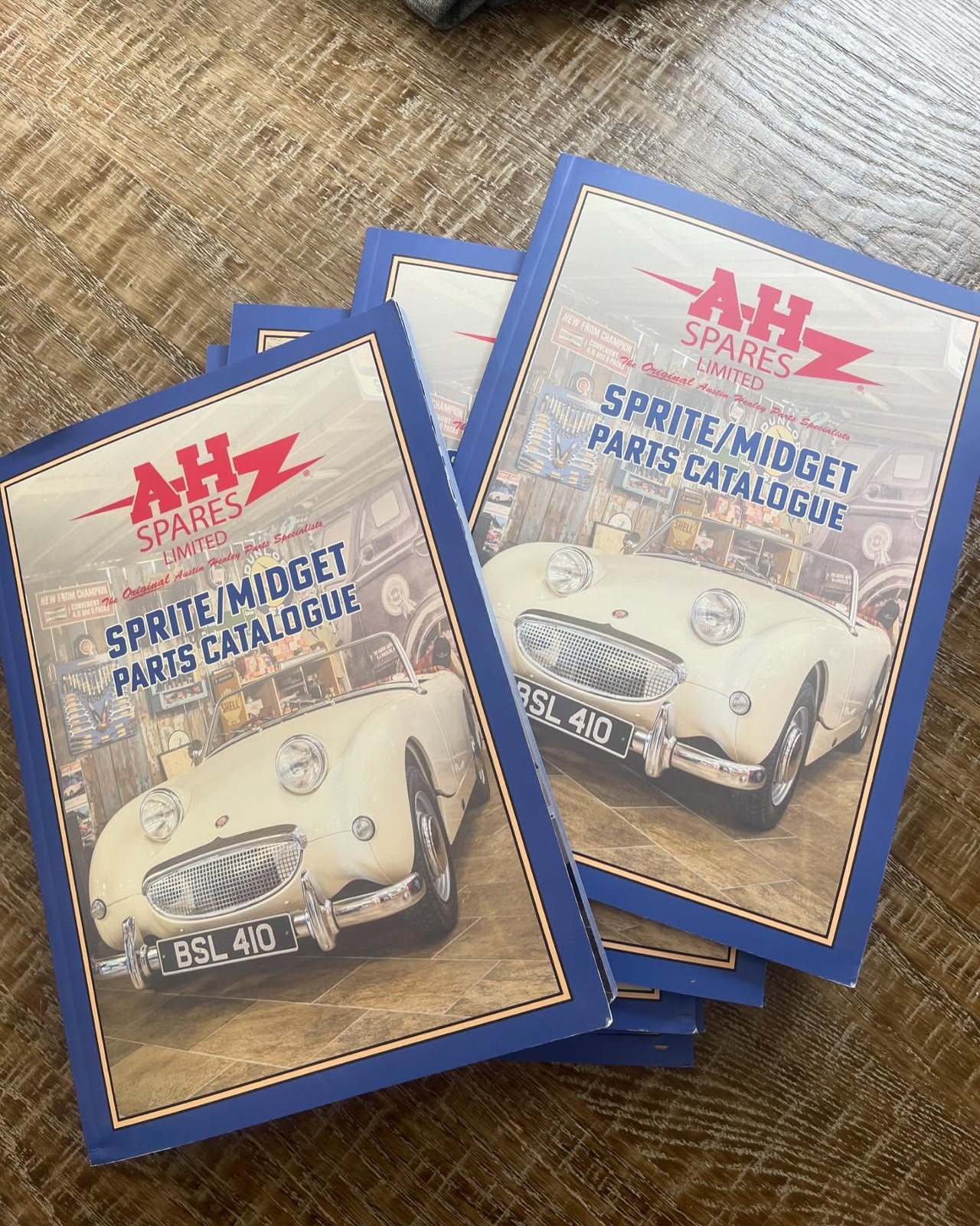 Printed parts catalogues for AH Spares classic car components